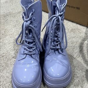 Liliana Glossy Lavender Combat Boots